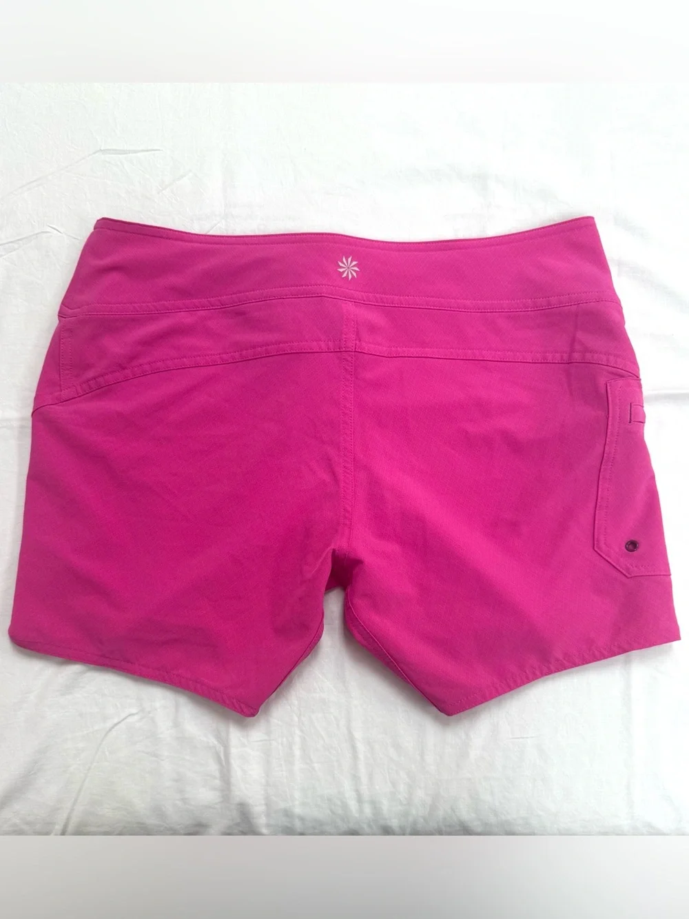 Athleta Pink Fuchsia Board Shorts Size 6 Lace Up Cargo Swim Surf 6” Inseam